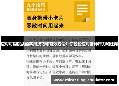 应对每周挑战的实用技巧和有效方法让你轻松应对各种压力和任务